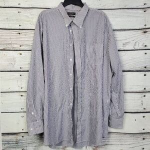 Lauren Ralph Lauren Men’s 20 Tall Fit Blue White Stripe Dress Shirt 36/37 Sleeve